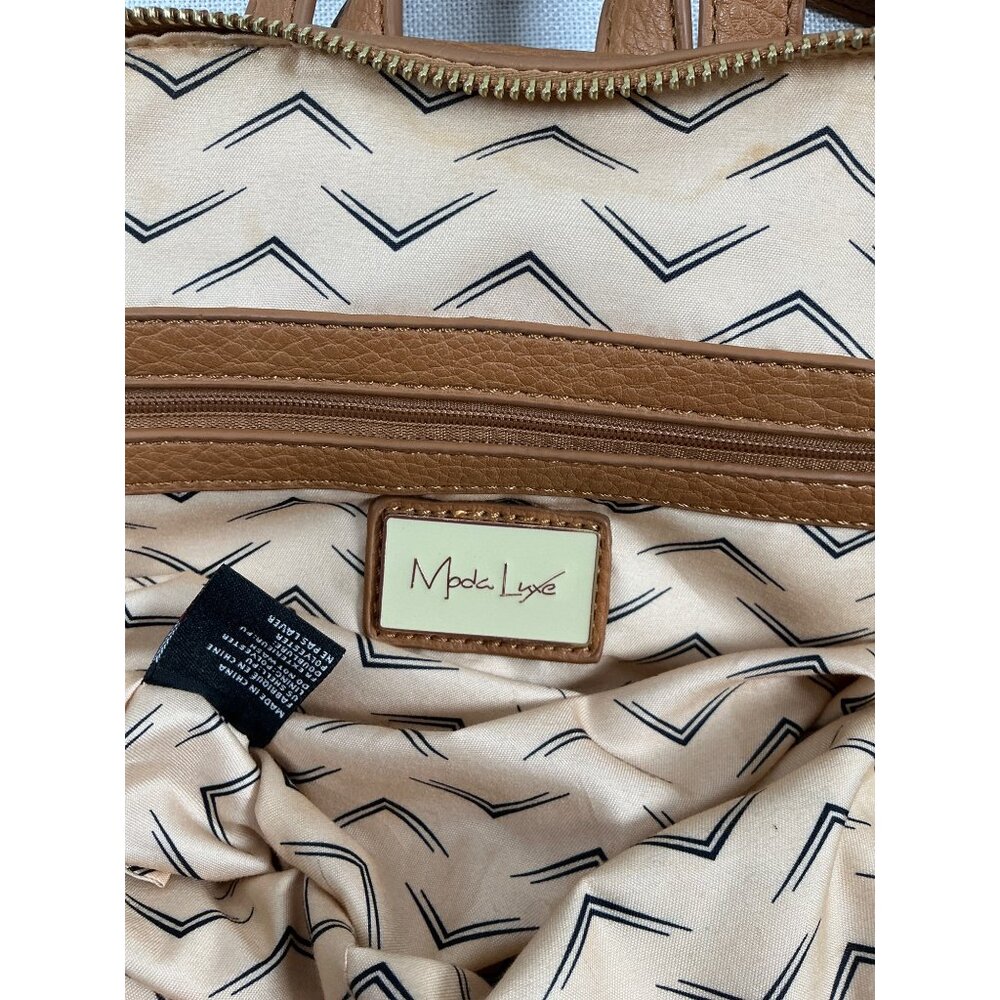 Moda Luxe | Brown Faux Leather Backpack – Distressed Vintage-Style Daypack - Picture 8 of 8